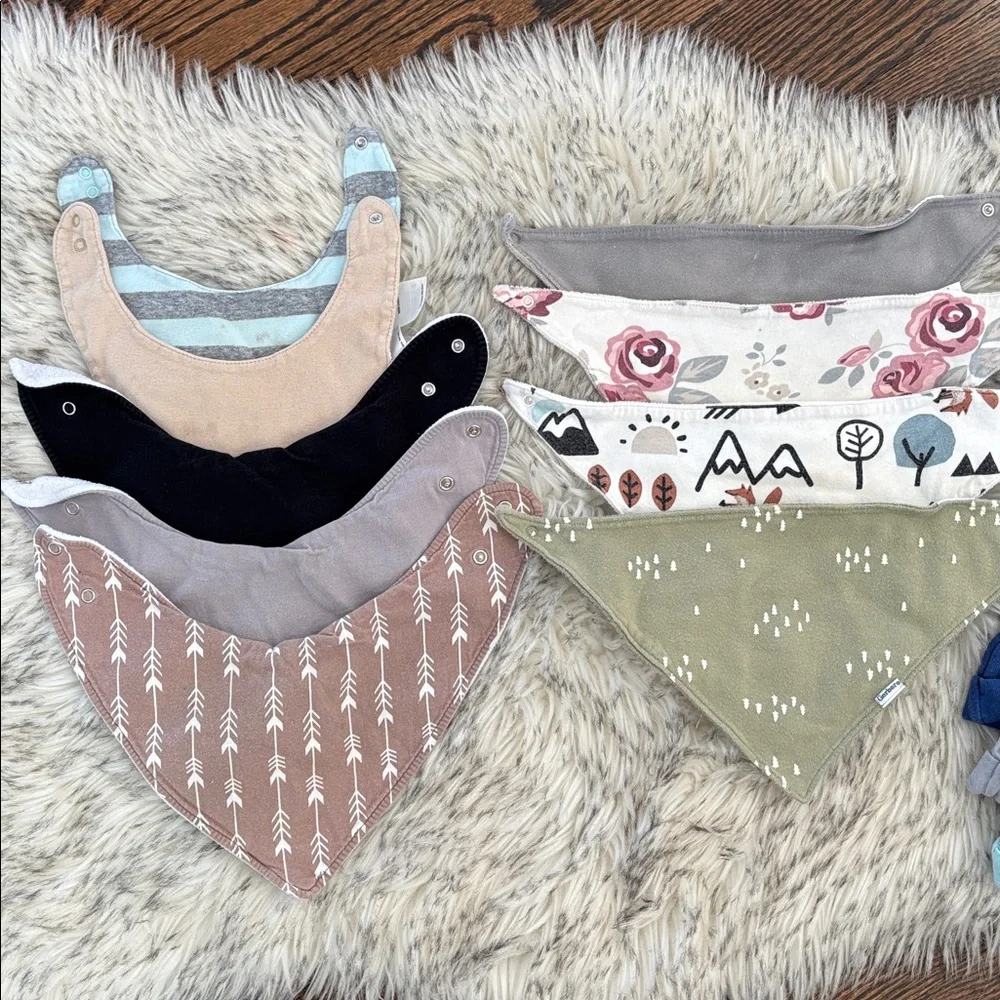 16 Baby Charming Bandana Bib and Hats Bundle